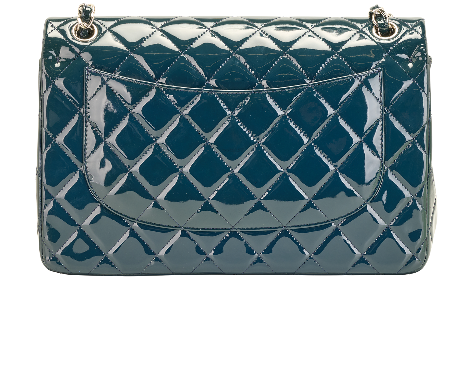 Classic Jumbo Double Flap, &pound;3,900, Handbags, Blue, Patent Leather, Back view